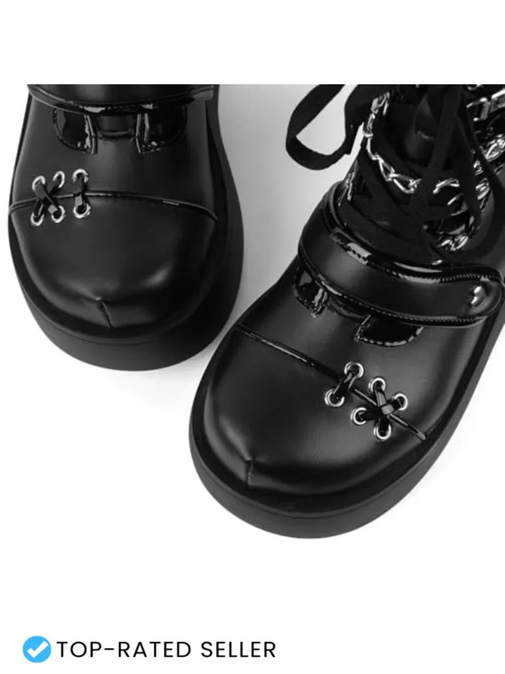 Platform Chunky Heel Boots Women Round Toe Lace Up Ankle Booties